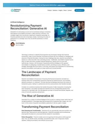 Revolutionize Payment Reconciliation Solutions using Power AI