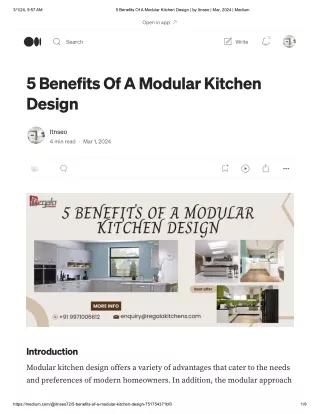 5 Benefits Of A Modular Kitchen Design
