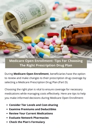 Medicare Open Enrollment: Tips For Choosing The Right Prescription Drug Plan