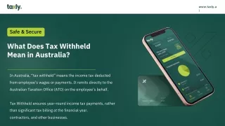 What Does Tax Withheld Mean in Australia_
