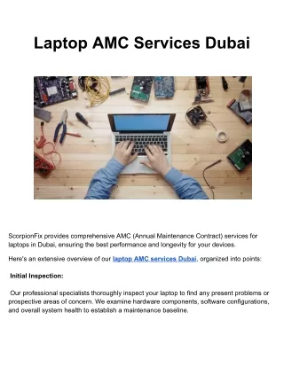 Laptop AMC Services Dubai