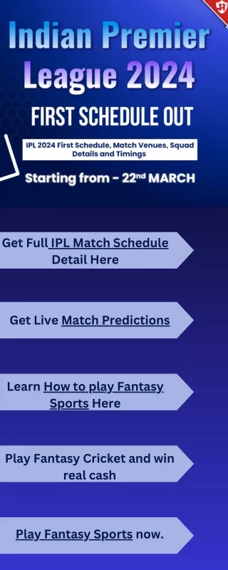 Get Full IPL Match Schedule Detail Here