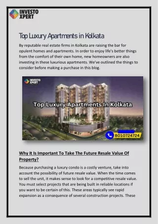 Top Luxury Apartments in Kolkata