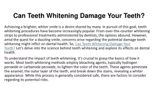 Can Teeth Whitening Damage Your Teeth_