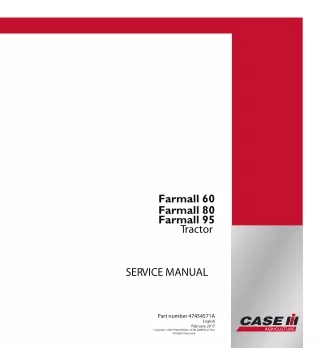 CASE IH Farmall 60 Tractor Service Repair Manual