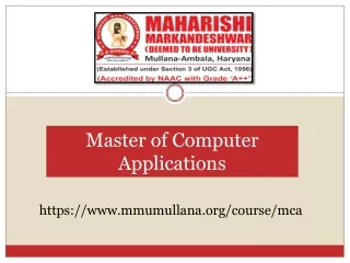 Master of Computer Applications