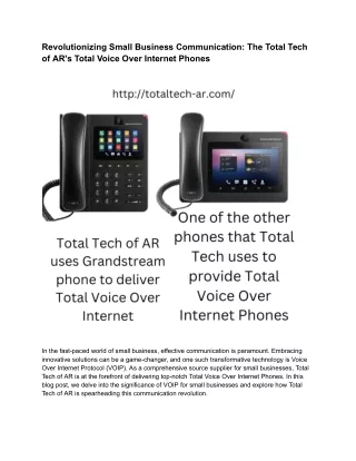 Revolutionizing Small Business Communication_ The Total Tech of AR's Total Voice Over Internet Phones