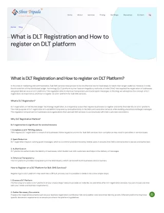 What is DLT SMS? DLT Registration Fees? DLT Platform?