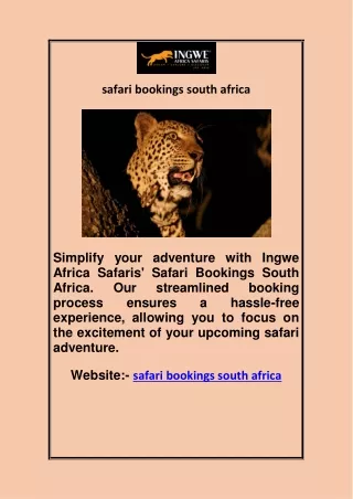 safari bookings south africa