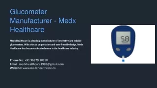 Glucometer Manufacturer, Best Glucometer Manufacturer