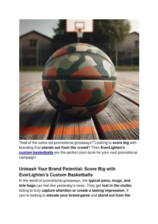 Promotional Slam Dunk_ EverLighten's Custom Basketballs - Score Big with Unique Branding & Unforgettable Promotions