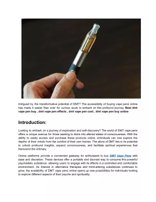 Dmt Vape Pen Buy Online