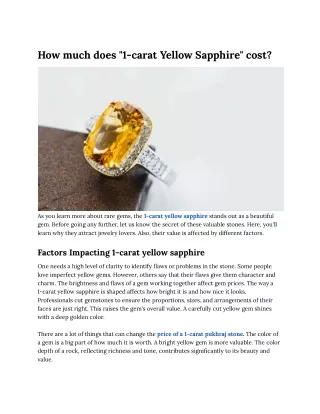 How much does _1-carat Yellow Sapphire _ cost