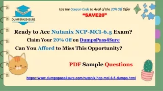 Why Choose DumpsPass4Sure for NCP-MCI-6.5 Dumps PDF Preparation? Save 20% Today!