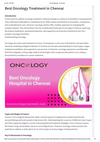 Best Oncology Treatment in Chennai pdf