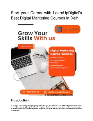 LearnUpDigital’s Best Digital Marketing Courses in Delhi