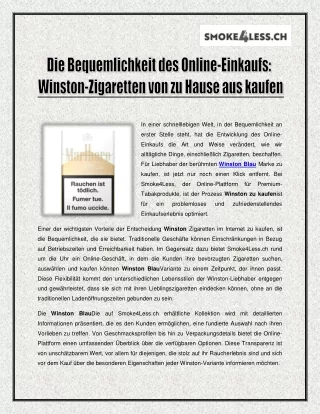 Die Bequemlichkeit des Online-Einkaufs - Winston-Zigaretten von zu Hause aus kaufen