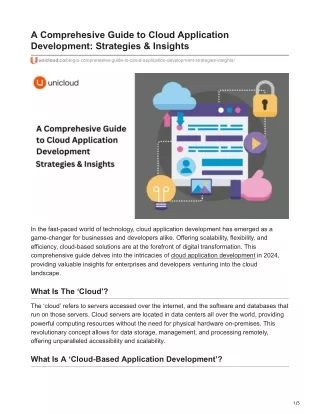 A Comprehesive Guide to Cloud Application Development Strategies  Insights