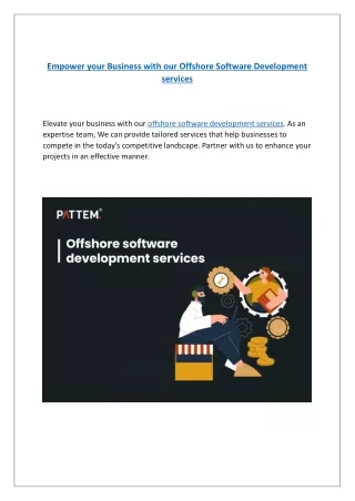 Empower your Business with our Offshore Software Development services