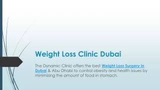 Weight Loss Clinic Dubai