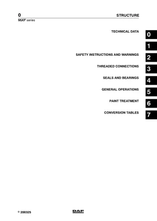 DAF 95XF Series Truck Service Repair Manual