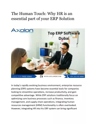 The Human Touch  Why HR is an essential part of your ERP Solution