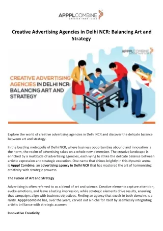 Creative Advertising Agencies in Delhi NCR Balancing Art and Strategy