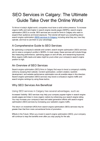 SEO Services in Calgary_ The Ultimate Guide Take Over the Online World - Google Docs