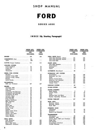 Ford 6000 Tractor Service Repair Manual