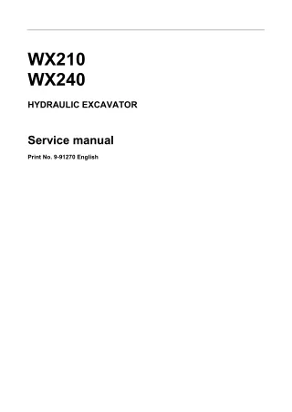 CASE WX240 WHEEL EXCAVATOR Service Repair Manual