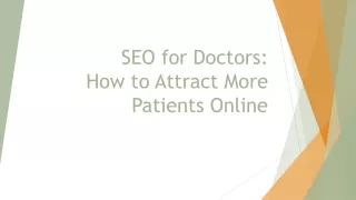 SEO for Doctors: How to Attract More Patients Online