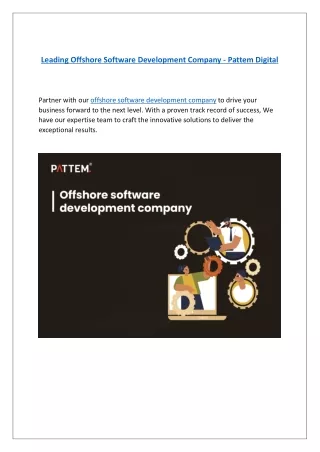 Leading Offshore Software Development Company - Pattem Digital