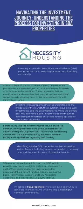 Navigating the Investment Journey Understanding the Process for Investing in SDA Properties