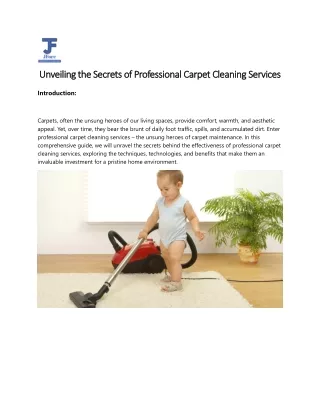 Unveiling the Secrets of Professional Carpet Cleaning Services