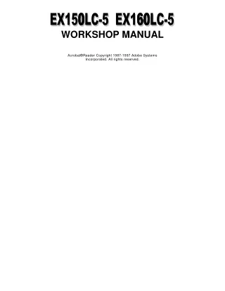 Hitachi EX160LC-5 Excavator Service Repair Manual