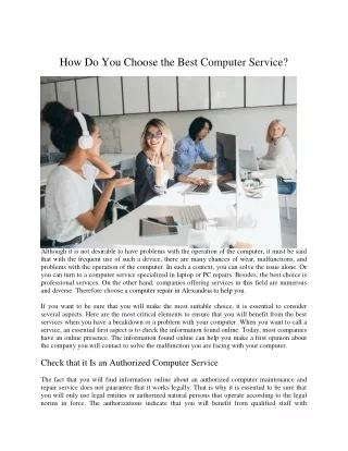 How Do You Choose the Best Computer Service