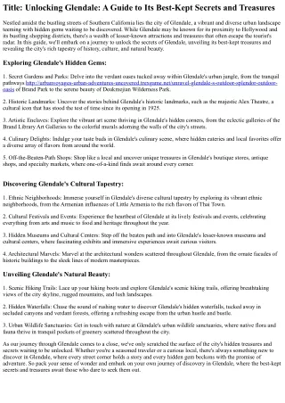 Explore Glendale's Art and Culture: Cultural Treasures