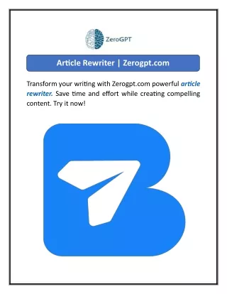 Article Rewriter Zerogpt.com