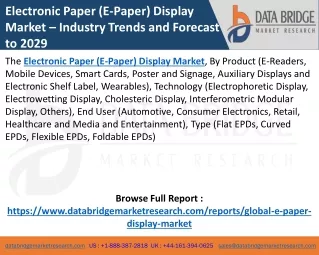 Electronic Paper (E-Paper) Display Market