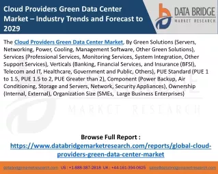 Cloud Providers Green Data Center Market