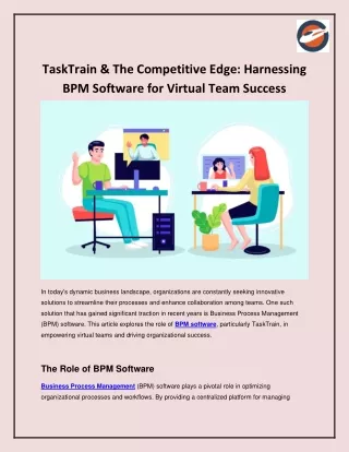 TaskTrain & The Competitive Edge_ Harnessing BPM Software for Virtual Team Success