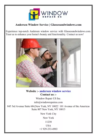 Andersen Window Service  Glassesandwindows.com