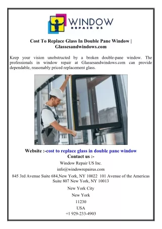 Cost To Replace Glass In Double Pane Window  Glassesandwindows.com