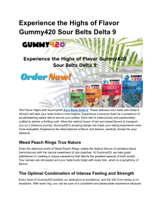 Experience the Highs of Flavor Gummy420 Sour Belts Delta 9