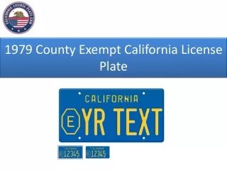 1979 County Exempt California License Plate