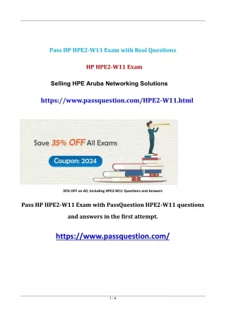 Latest HPE2-W11 Practice Test Questions