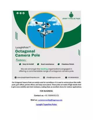 Top camera poles supplier in Inida