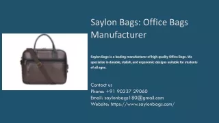 Office Bags Manufacturer, Best Office Bags Manufacturer