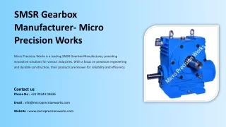 SMSR Gearbox Manufacturer, Best SMSR Gearbox Manufacturer