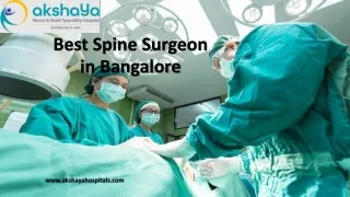 Best spine surgeon in Bangalore